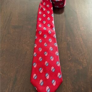 Dior Red and Blue Paisley Tie Made in Italy